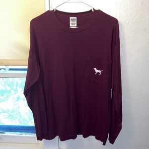 Pink brand maroon long sleeve tshirt